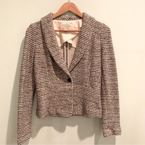 Banana Republic Italian Knit Lady Gold Thread Tweed Blazer Jacket 2